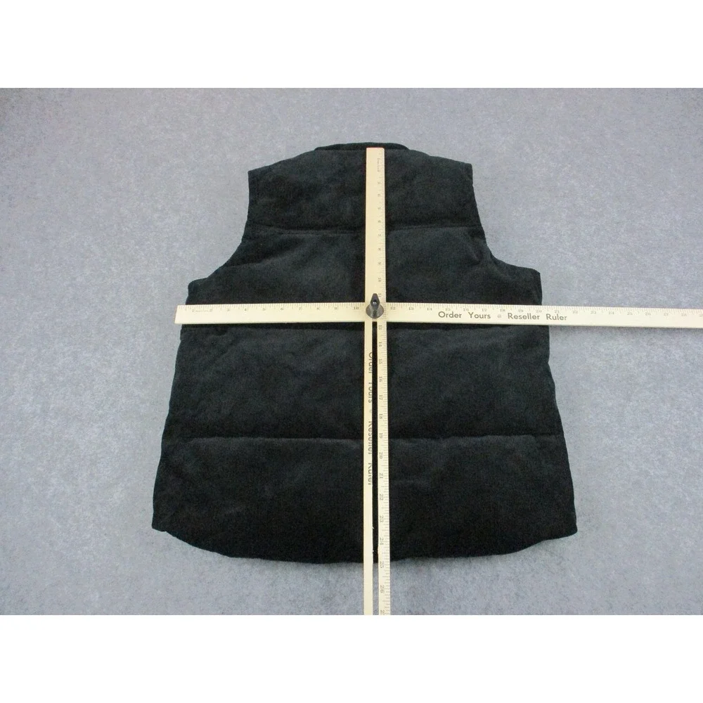 Undefeated Vest Mens Extra Small Black Corduroy Puffer Embroidered Insulated